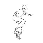 coloriage justin bieber fait du skate